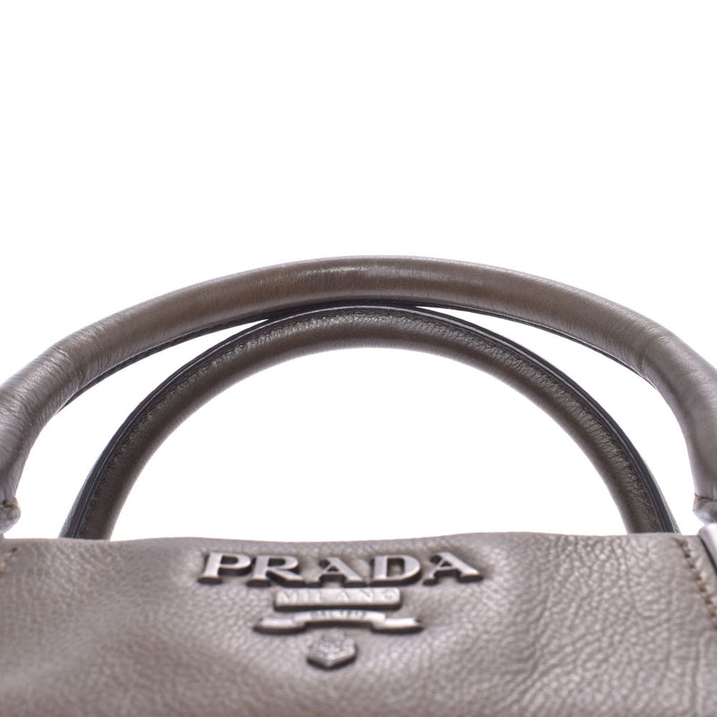 PRADA Prada Handbag Khaki Unisex Calf 2WAY Bag B Rank Used Ginzo