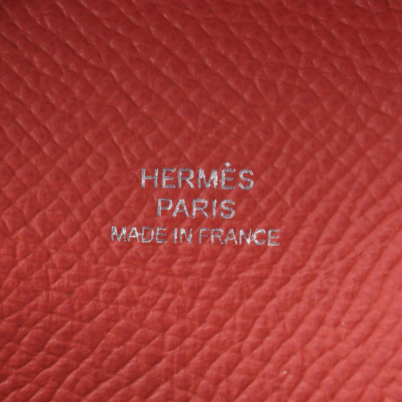 HERMES爱马仕（Hermes）巴斯蒂亚（Bastia）双色玫瑰色Eglan Tine玫瑰斋浦尔D ed刻（大约2019年）女士誓言爱普生硬币盒Shindo用过的Ginzo