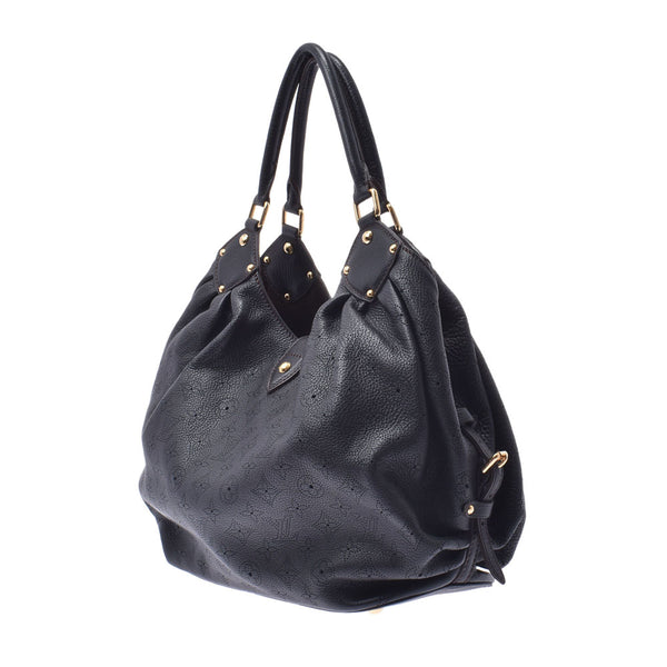 LOUIS VUITTON Louis Vuitton Mahina L black gold metal fittings ladies handbag M95765 used