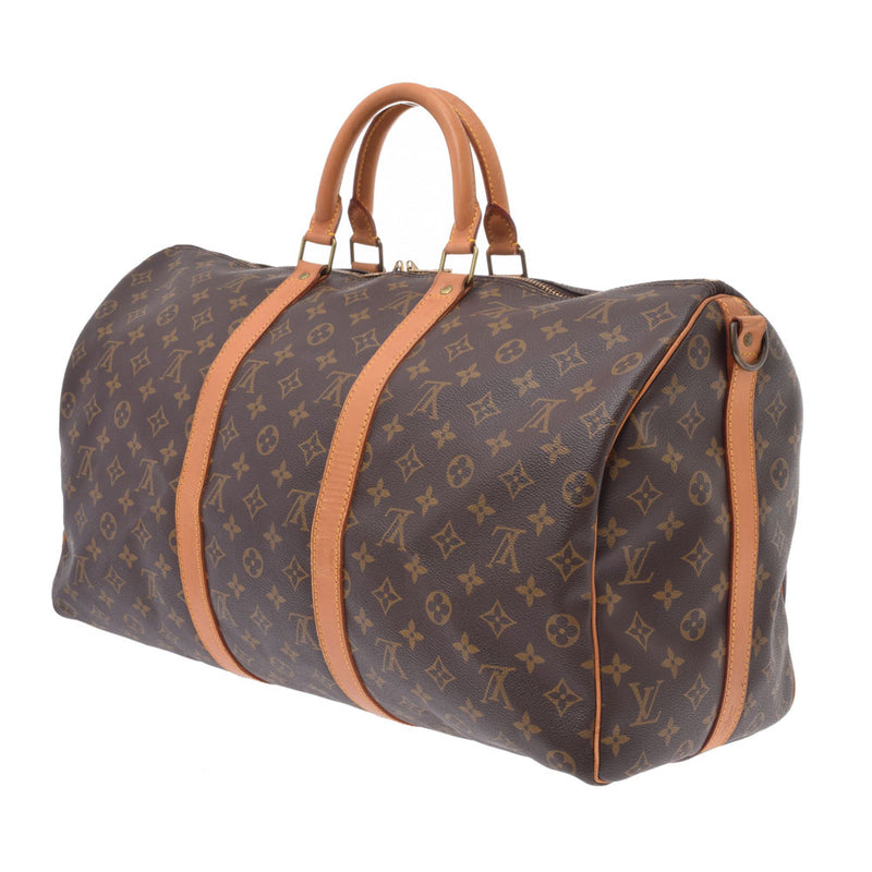 Louis Vuitton kepolel 50 Monogram Brown Unisex Monogram canvas Boston Bag