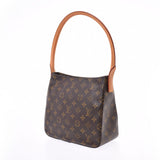 Monogram brown unisex monogram canvas shoulder bag M51146 made in LOUIS VUITTON Louis Vuitton looping MM USA is used