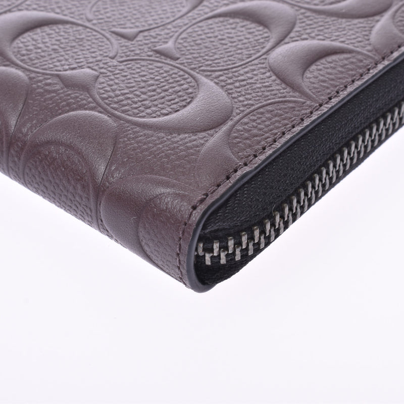 Coach signature outlet dark brown unisex long wallet F58113 COACH