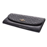 COACH Coach Zipper Wallet Outlet Black Lame F26814 Ladies Enamel Wallet Shindo Used Ginzo