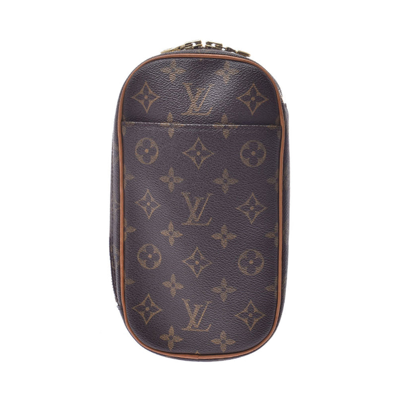 LOUIS VUITTON ルイヴィトンモノグラムポシェットガンジュブラウン M51870 unisex monogram canvas body bag B rank used silver storehouse