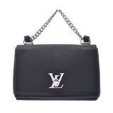 2 LOUIS VUITTON Louis Vuitton lock me BB black silver metal fittings Lady's leather shoulder bag M51200 is used