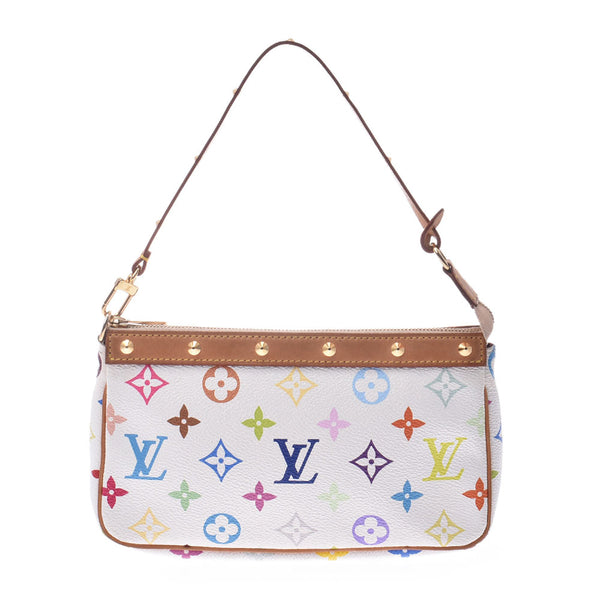 LOUIS VUITTON RIVITON Multicolor White (Bron) M92649 Ladies Multicolor Multicolor Accessory Pouch B Rank used silverware