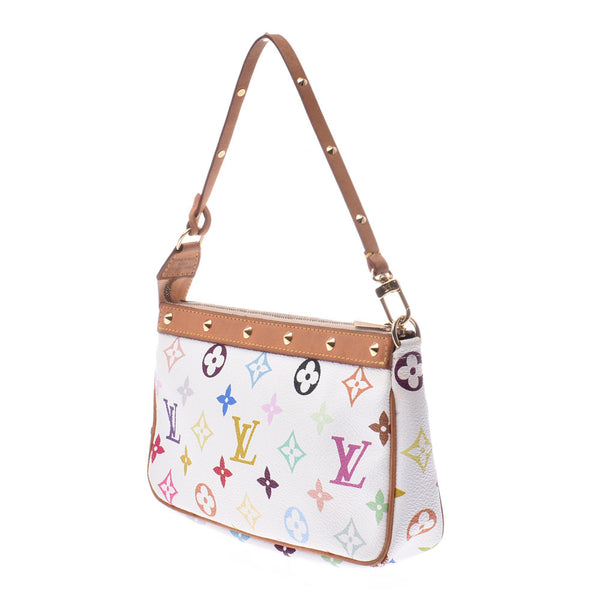 LOUIS VUITTON RIVITON Multicolor White (Bron) M92649 Ladies Multicolor Multicolor Accessory Pouch B Rank used silverware