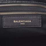 BALENCIAGA Balenciaga The Classic City Black Gold Hardware 115748 Unisex embossed leather 2WAY bag A rank used Ginzo