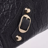 BALENCIAGA Balenciaga The Classic City Black Gold Hardware 115748 Unisex embossed leather 2WAY bag A rank used Ginzo