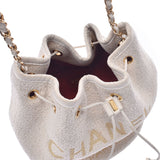 CHANEL Chanel Deauville drawstring purse shoulder bag White Russian Lady's canvas leather one shoulder bag    Used