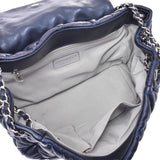 CHANEL Bubble Quilt Chain Shoulder Bag Navy Silver Hardware Ladies Lambskin Shoulder Bag Used