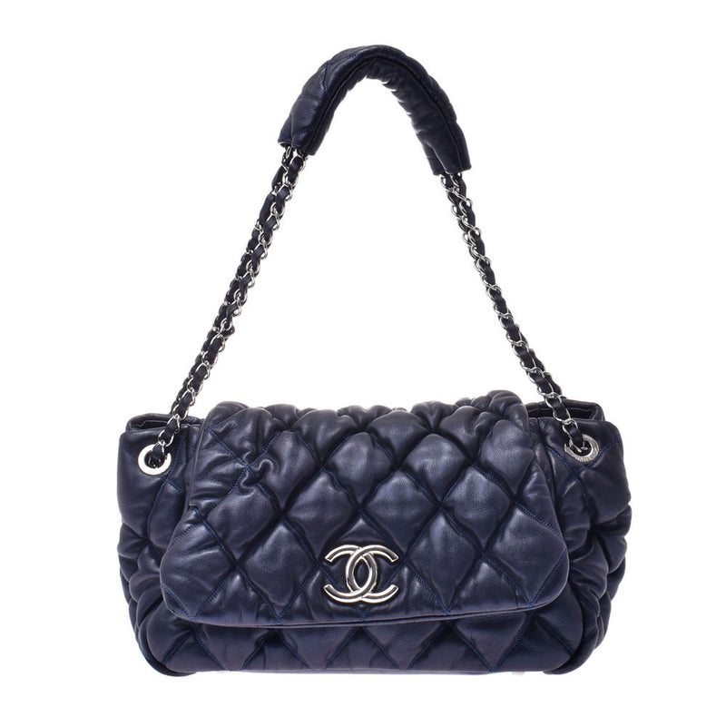 美品　CHANEL ショルダーバッグ　バブルキルト　ラムスキン　真贋鑑定済