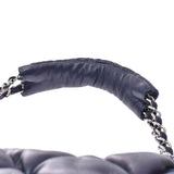 CHANEL Bubble Quilt Chain Shoulder Bag Navy Silver Hardware Ladies Lambskin Shoulder Bag Used