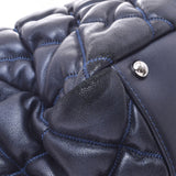 CHANEL Bubble Quilt Chain Shoulder Bag Navy Silver Hardware Ladies Lambskin Shoulder Bag Used