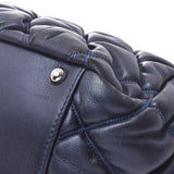 CHANEL Bubble Quilt Chain Shoulder Bag Navy Silver Hardware Ladies Lambskin Shoulder Bag Used