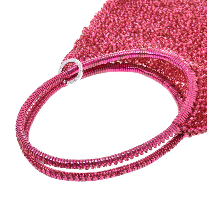 安特普罗马,电线手袋,粉红色金属,女士手袋,新用,银补贴