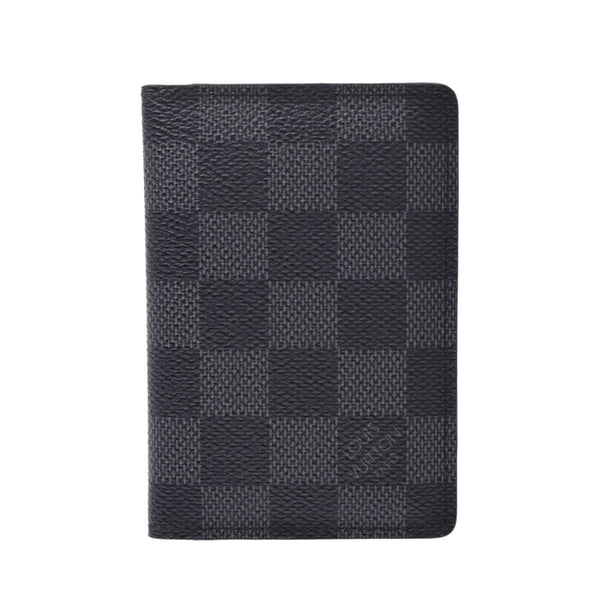 LOUIS VUITTON Louis Vuitton Damier Graphite Organizer De Posh Black M63075 Men's Damier Graphite Canvas Card Case AB Rank Used Ginzo