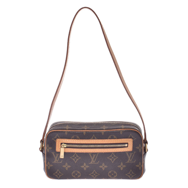 LOUIS VUITTON Louis Vuitton monogram pochette protagonist brown M51183 unisex monogram canvas handbag B rank used silver storehouse