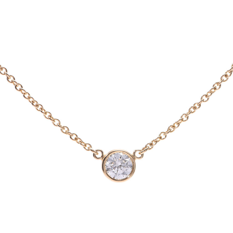 TIFFANY&Co. Tiffany visor yard 1P diamond Lady's K18YG necklace A rank used silver storehouse