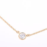 TIFFANY&Co. Tiffany visor yard 1P diamond Lady's K18YG necklace A rank used silver storehouse