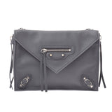 BALENCIAGA Balenciaga Paper Triple XS Gray Silver Hardware 398815 Ladies Calf Shoulder Bag AB Rank Used Ginzo