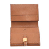 HERMES Dianne business card holder whiskey ○ W engraved (around 1993) Unisex pigskin card case Shindo used Ginzo