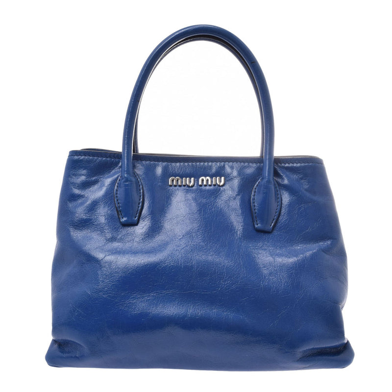 MIUMIU MUMIU Handbag Blue Silver Gold Equipment RN1069 Ladies Reza 2WAY Bag AB Ranks Chusuchō