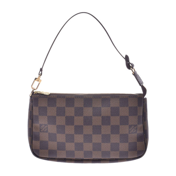LOUIS VUITTON ルイヴィトンダミエブラウンゴールド metal fittings N51985 lady Mie Suda canvas accessories porch AB rank used silver storehouse