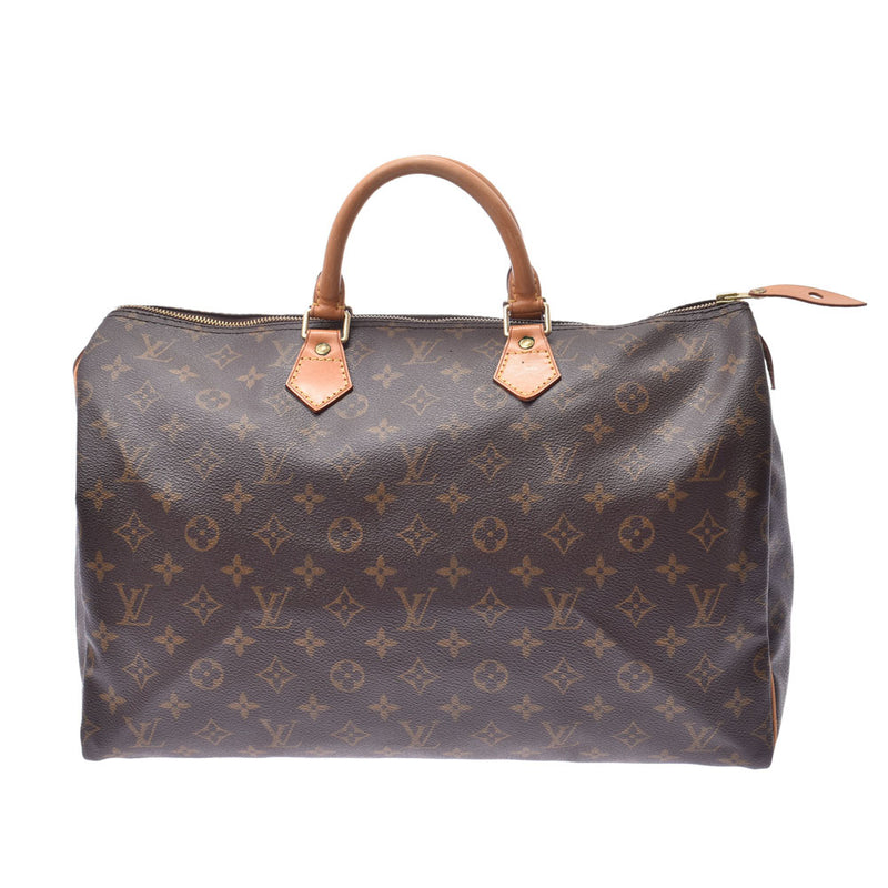 LOUIS VUITTON路易威登Monogram Speedy 40棕色M41522中性Monogram帆布手提包B等级二手Ginzo