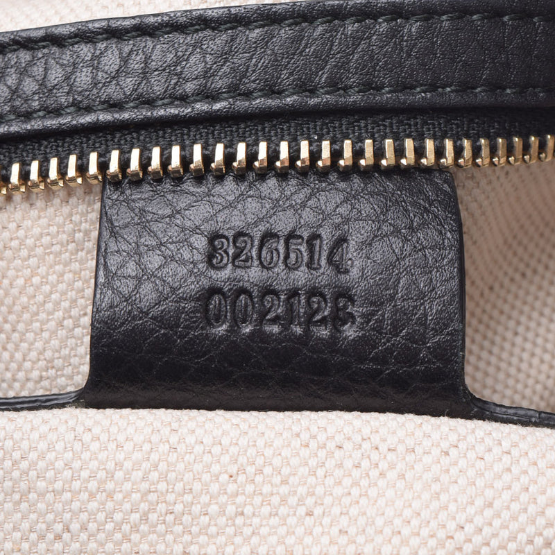 GUCCI Semi-shoulder Bag Black Gold Bracket 326514 Women's Leather 2WAY Bag B Rank Used Ginzo