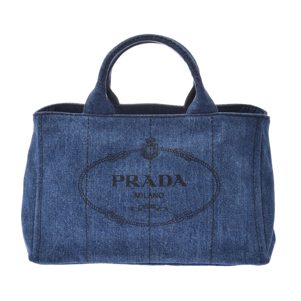 Prada Prada Canada 2 way Bag Blue Womens Denim Tote Bag a