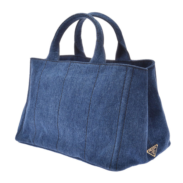 Prada Prada Canada 2 way Bag Blue Womens Denim Tote Bag a