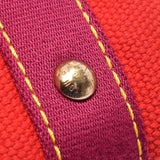 路易威登路易威登Antiguan河马PM红色M40037女士棉帆布手提包B级用银