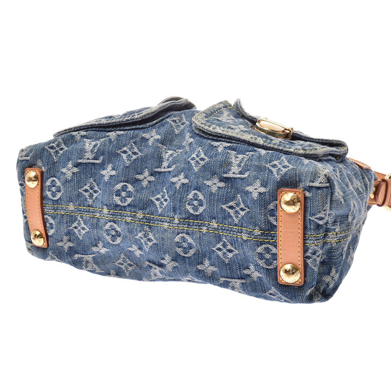 極美品 LOUIS VUITTON ルイヴィトン モノグラムデニム バギーPM ショルダーバッグ デニムキャンバス ブルー M95049  55872