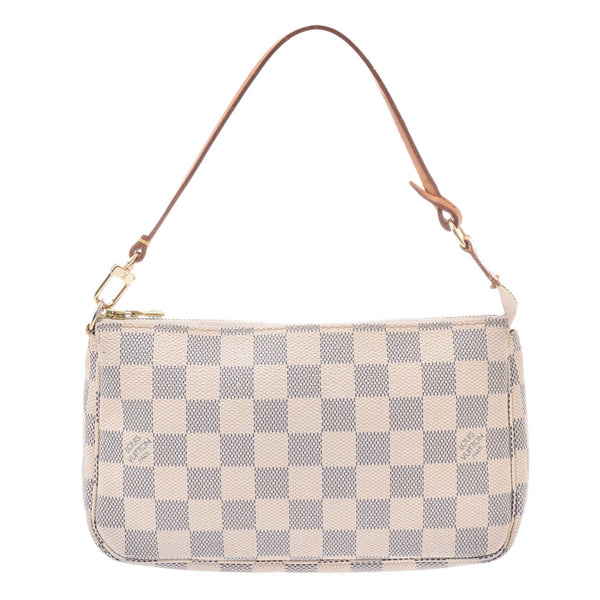 LOUIS VUITTON Louis Vuitton Damier Azure White N51986 Ladies Damier Azure Canvas Accessory Pouch C Rank Used Ginzo