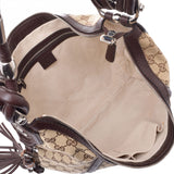 GUCCI Gucci Beige/Dark Brown 240261 Ladies GG Canvas/Leather Semi Shoulder Bag A Rank Used Ginzo