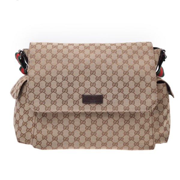 GUCCI Gucci Mothers Bag GG Canvas Beige 201761 Ladies Canvas Shoulder Bag B Rank Used Ginzo