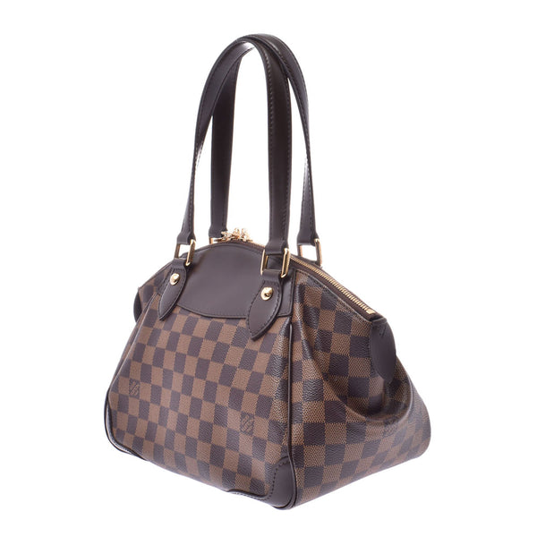 LOUIS VUITTON Louis Vuitton Damier Verona PM Brown N41117 Ladies Damier Canvas Handbag Shindo Used Ginzo