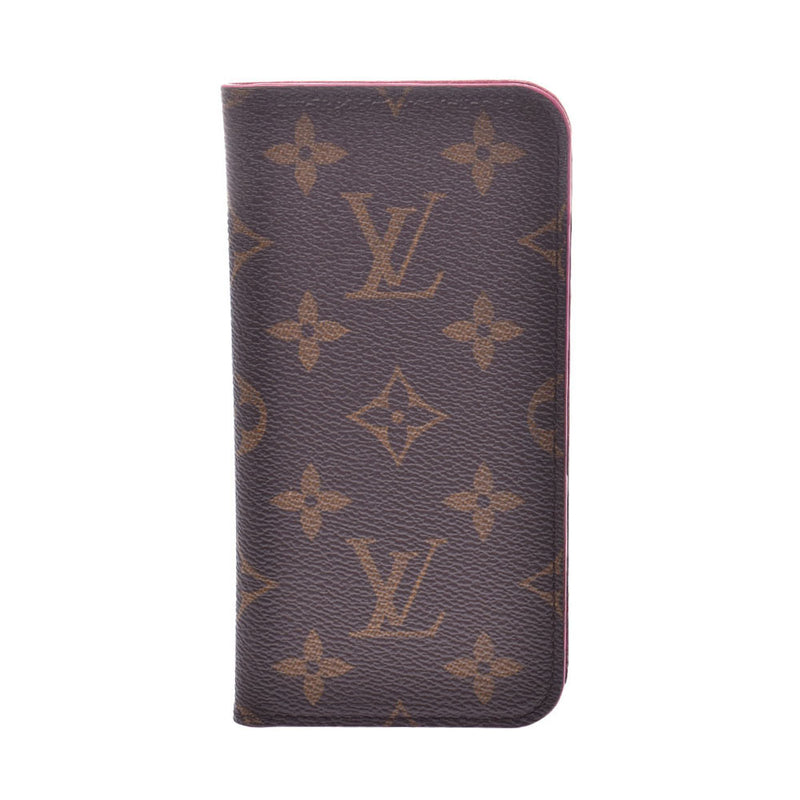 LOUIS VUITTON ルイヴィトン モノグラム フォリオ iPhone X/XS ローズ M63444 ユニセックス モノグラムキャンバス 携帯・スマホアクセサリー ABランク 中古 銀蔵