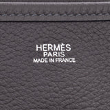 HERMES Evelyn 2 PM石墨银金属配件□刻（2005年左右）男女皆宜的Taurillon Clemence单肩包A级二手货Ginzo