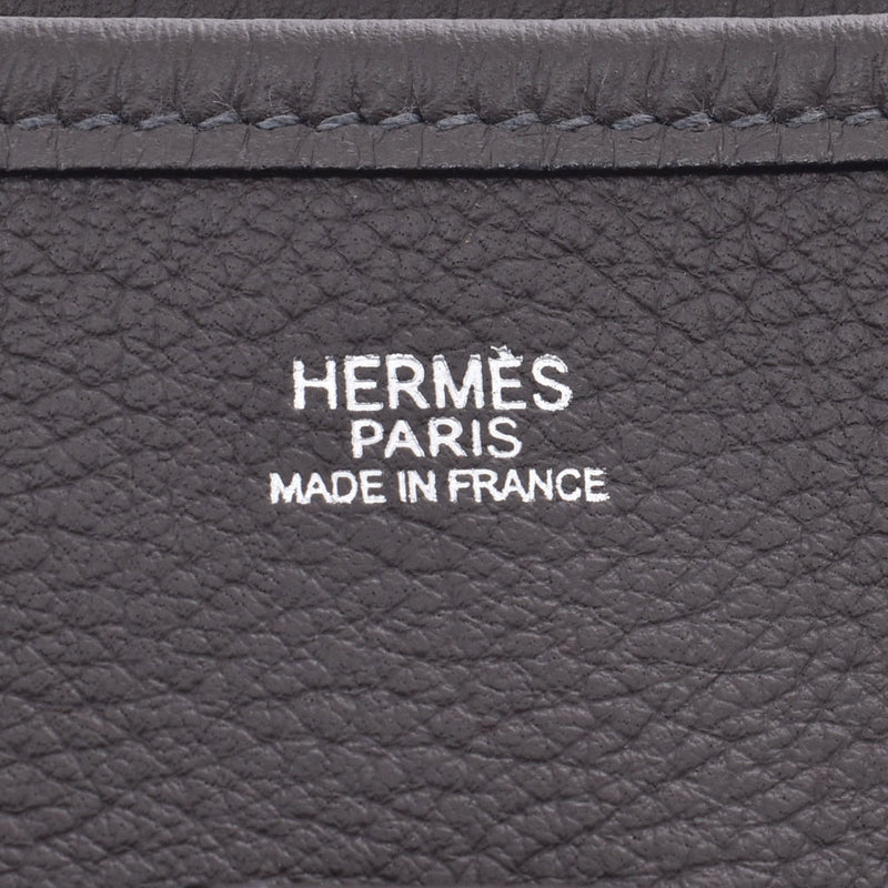 HERMES Evelyn 2 PM石墨银金属配件□刻（2005年左右）男女皆宜的Taurillon Clemence单肩包A级二手货Ginzo