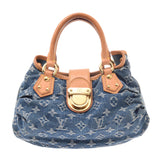 Louis Vuitton Monogram denim putty blue m95020 Womens denim handbag B rank Silver