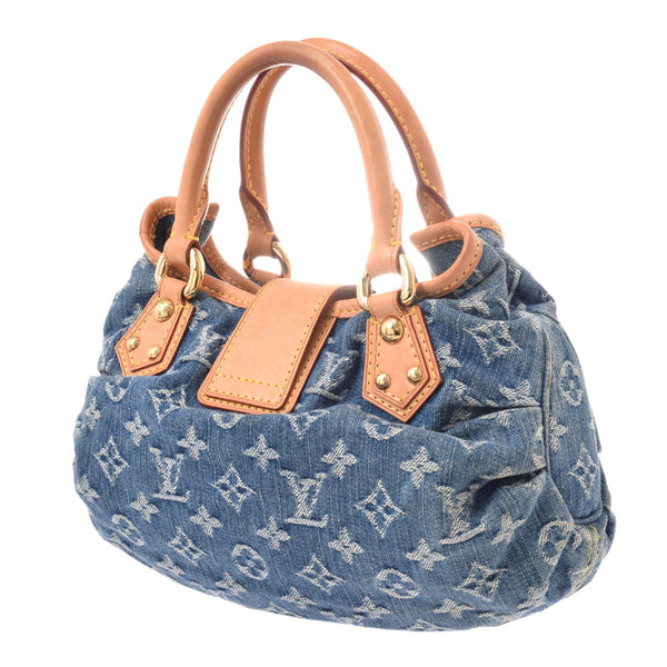 Louis Vuitton Monogram denim putty blue m95020 Womens denim handbag B rank Silver