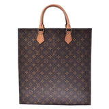 LOUIS VUITTON Louis Vuitton monogram sack PLA old-style handbag Brown M51140 unisex monogram canvas tote bag B rank silver-dated