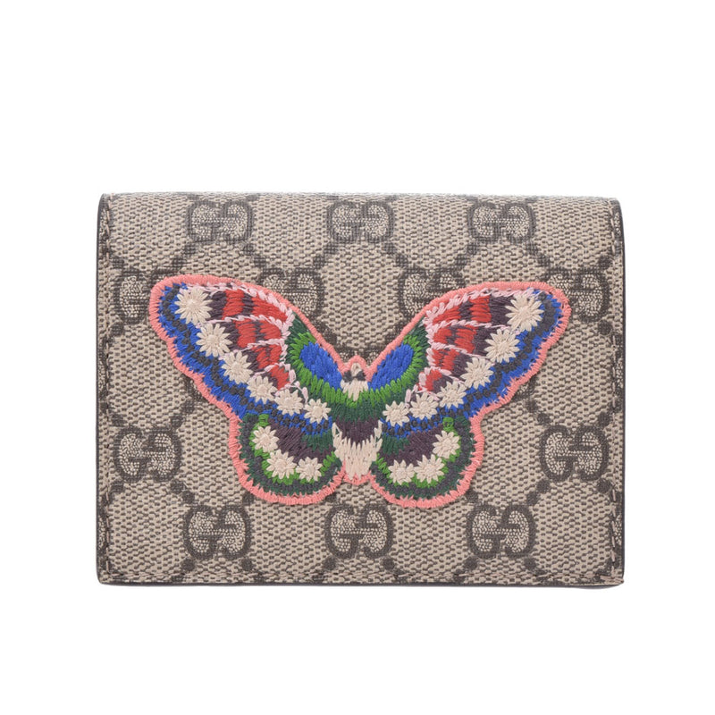 Gucci GG Supreme compact wallet Japan limited butterfly embroidery