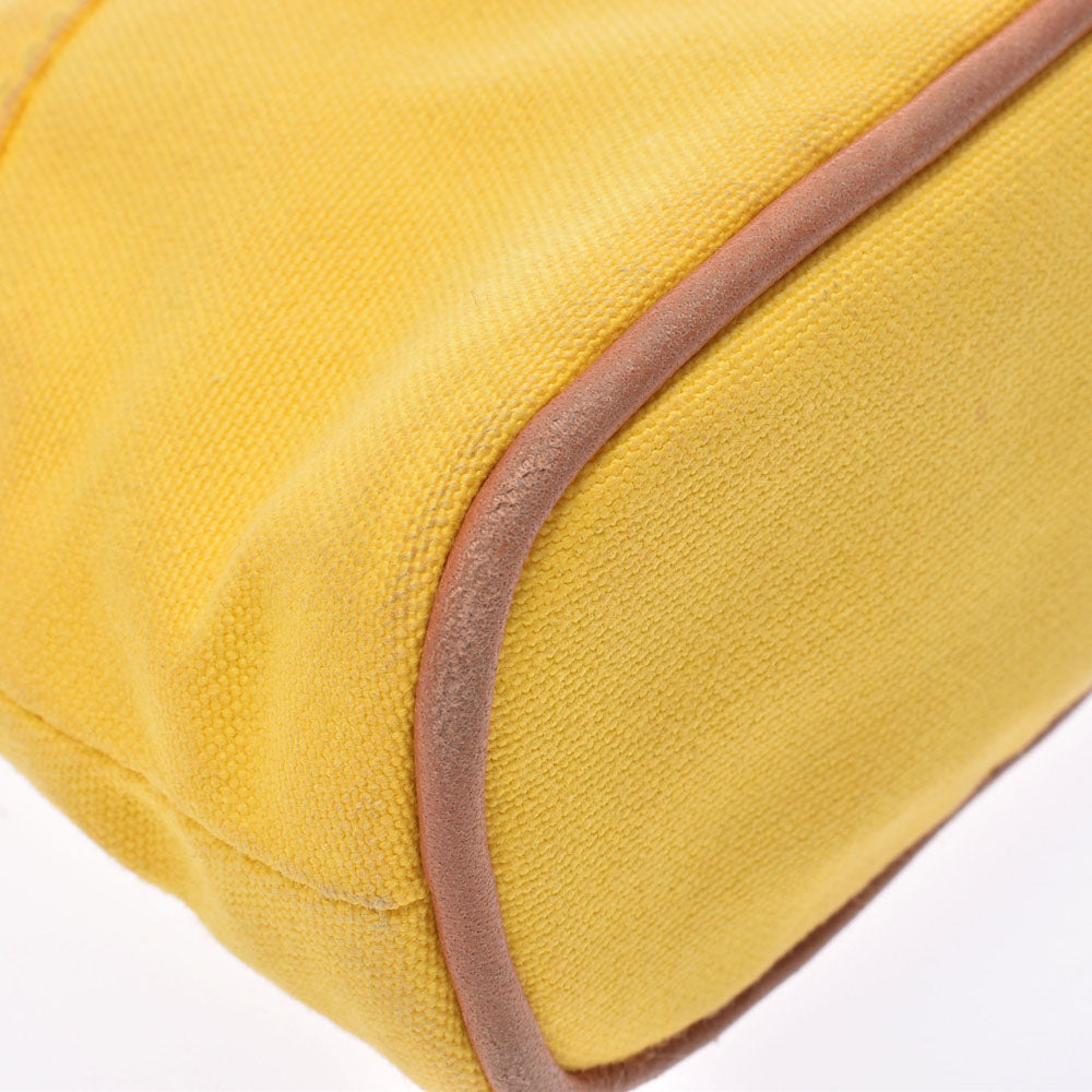 美品 HERMES ボリード ポーチ ミニミニ イエロー ポーチ コスメポーチ エルメスボリードポーチ ミニミニ イエロー ユニセックス キャンバス