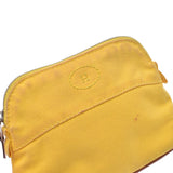 HERMES Bores Pouch Mini Mini Yellow Unisex Canvas Pouch C Rank Used Ginzo