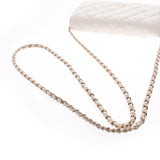 CHANEL CHANEL Matrache Wallet White Gold Metal Fittings Ladies Caviar Skin Chain Wallet A Rank Used Ginzo