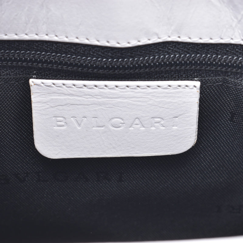 BVLGARI Bvlgari 2WAY Bag White Gold Hardware Ladies Leather Handbag AB Rank Used Ginzo