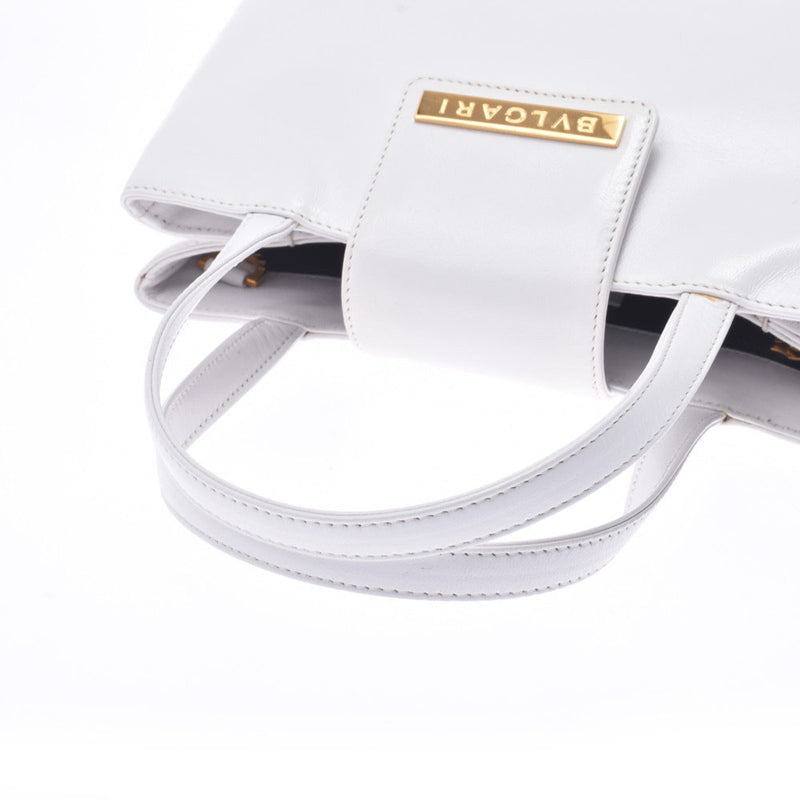 BVLGARI Bvlgari 2WAY Bag White Gold Hardware Ladies Leather Handbag AB Rank Used Ginzo